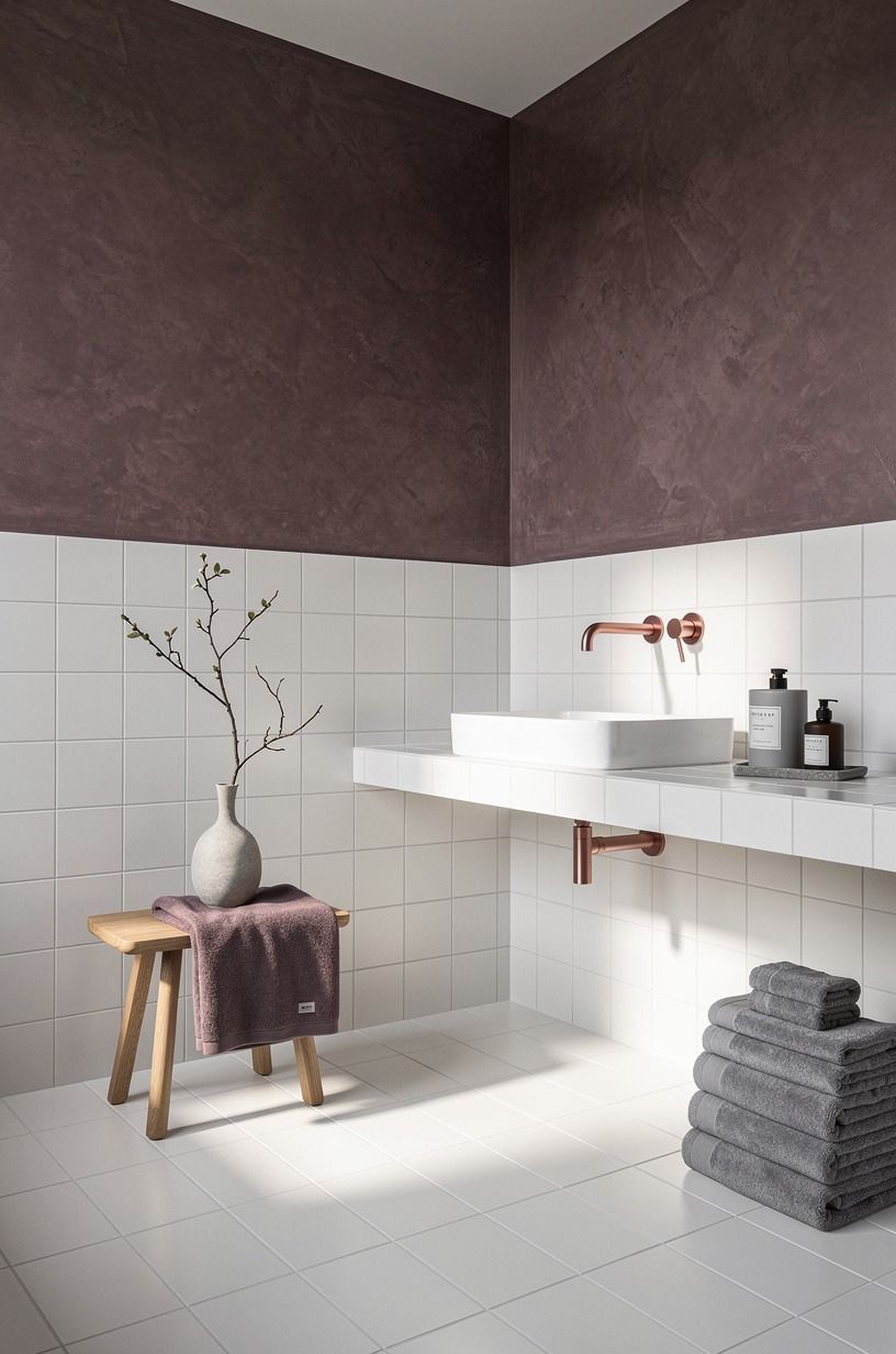 Use The Warm Neutral Rule around hard white tile