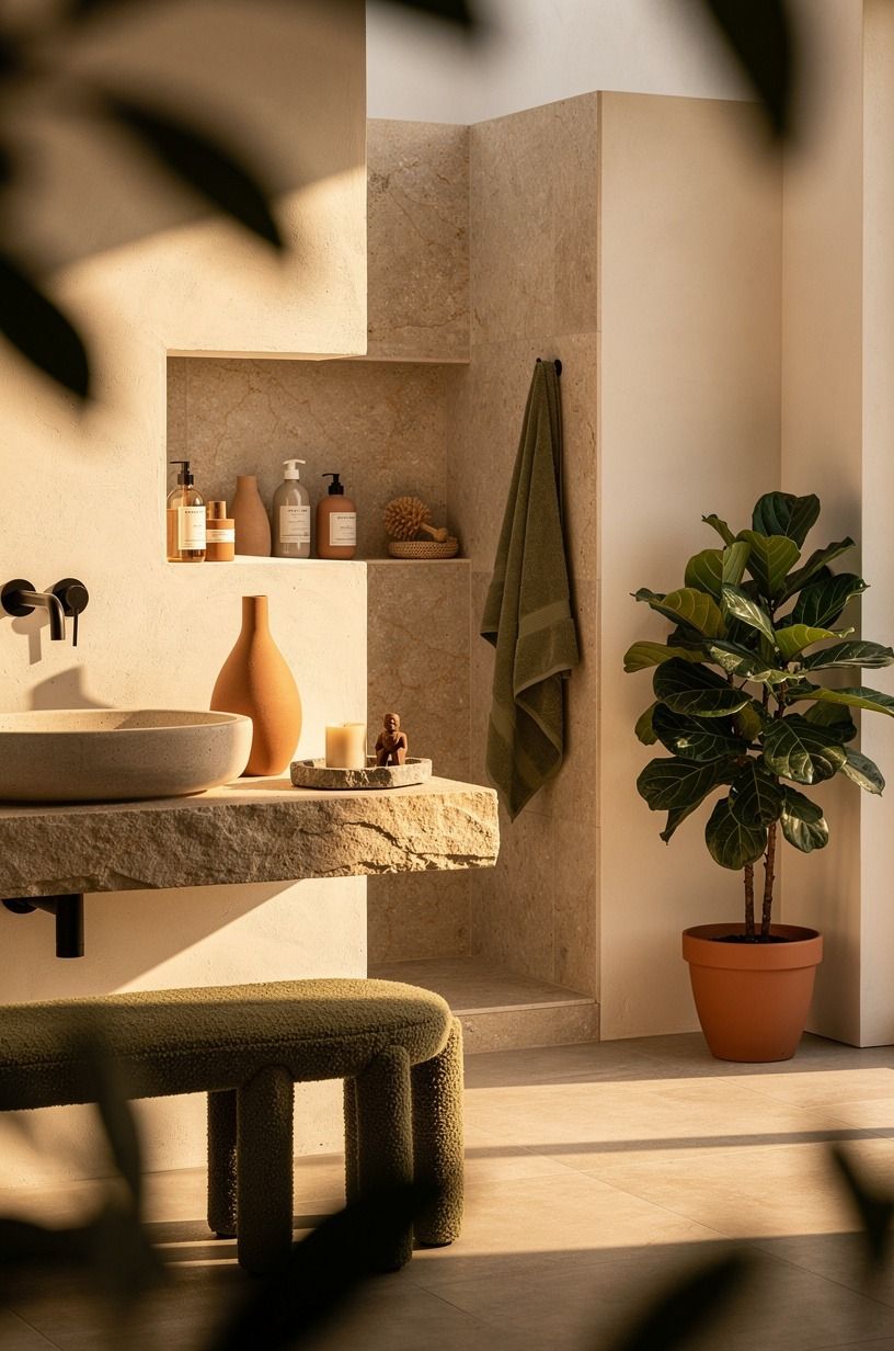 Why does every warm bathroom have a plant in the corner?