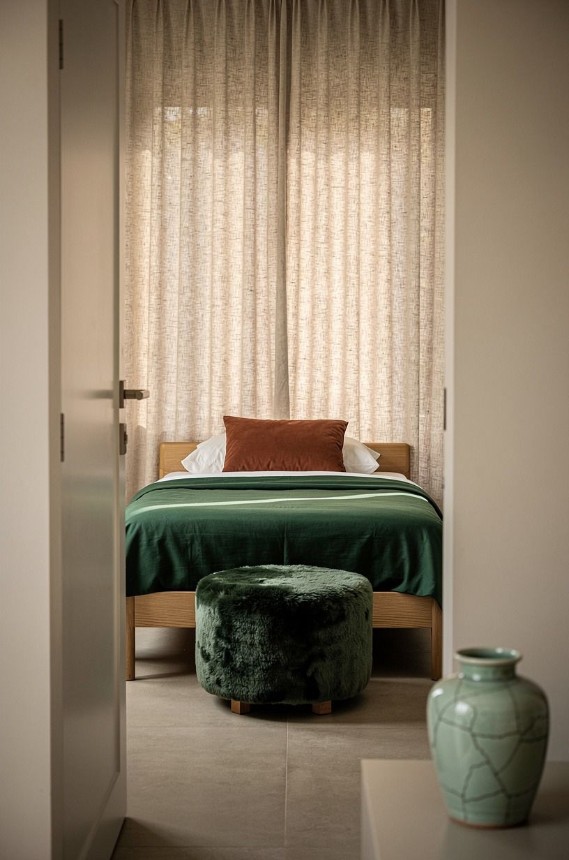Layer linen curtains wall to wall