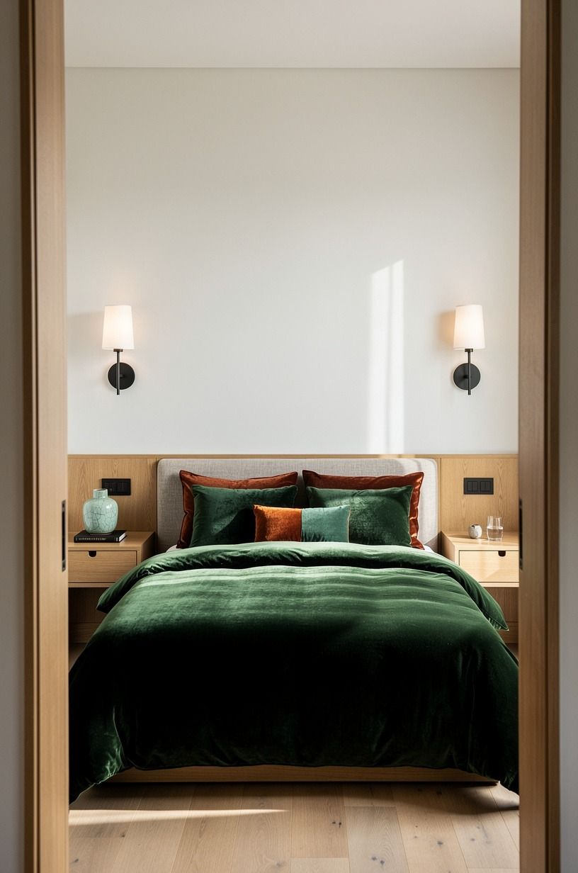 Hang sconces to free both bedside surfaces