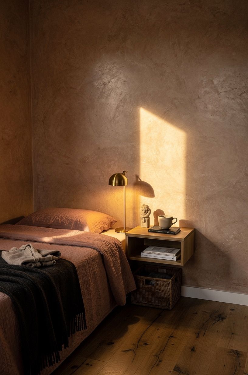 Slide baskets under a floating nightstand
