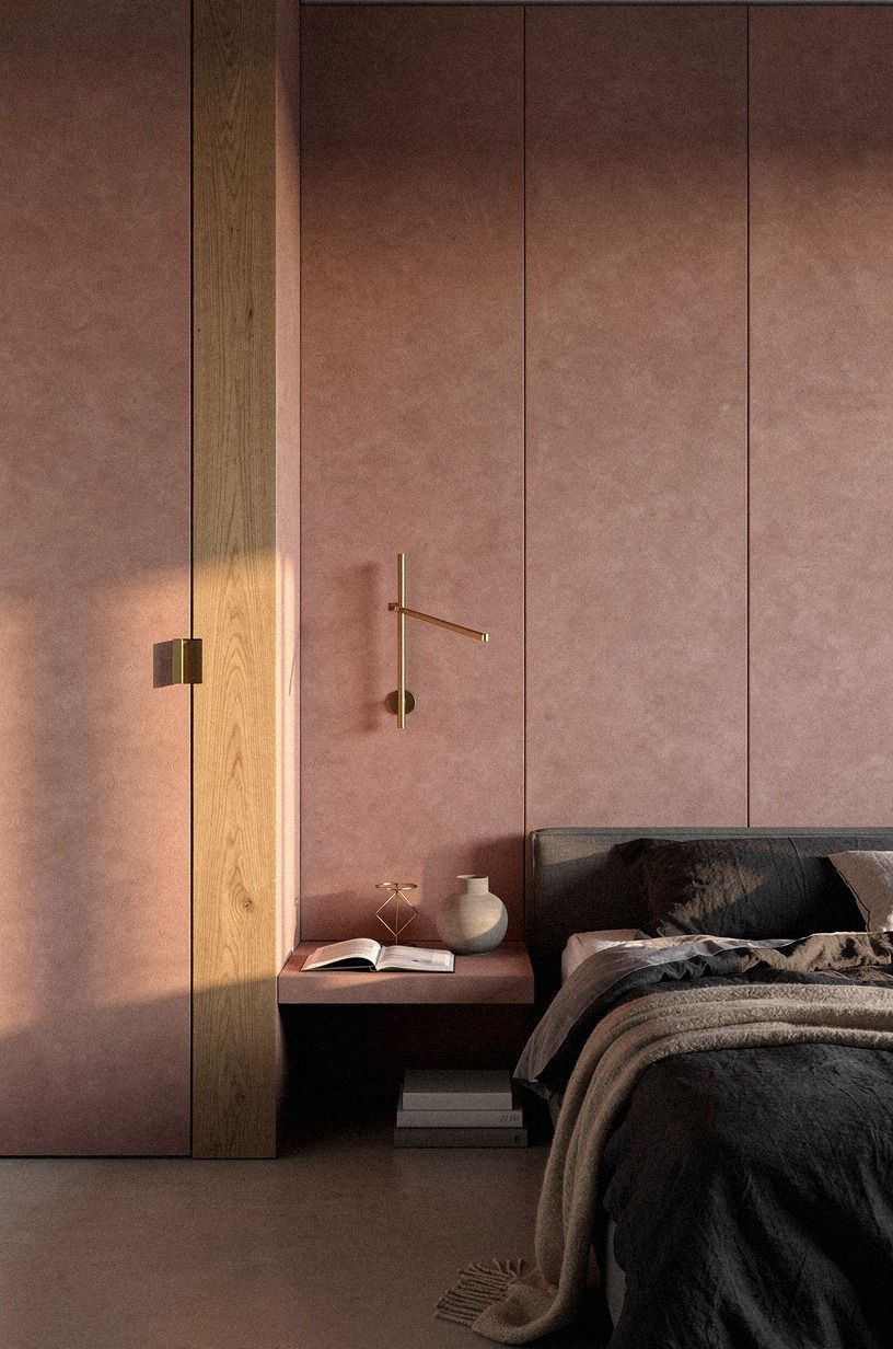 Paint push-latch panels the bedroom wall color