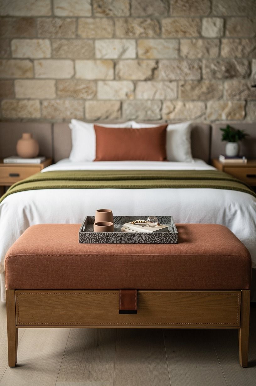 Style a tiny bench as a landing spot