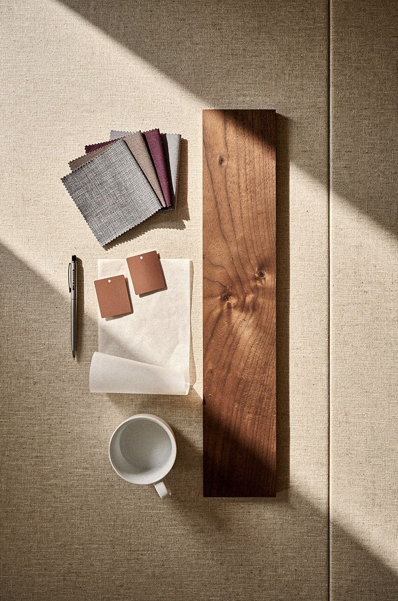 Wrap doors in matching grasscloth wallpaper