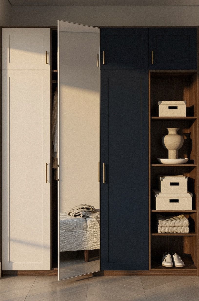 Install a pivot mirror that disappears