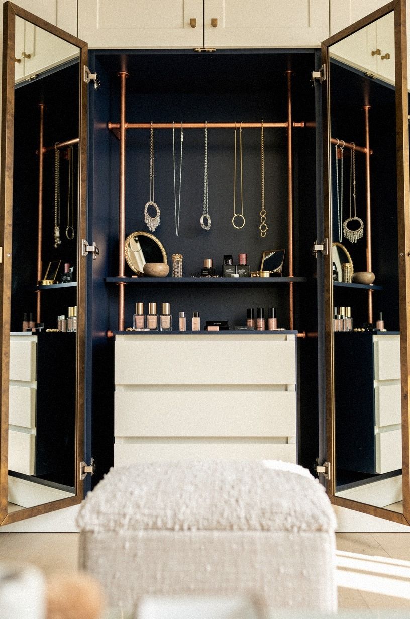 What goes behind a swing-out mirror panel?