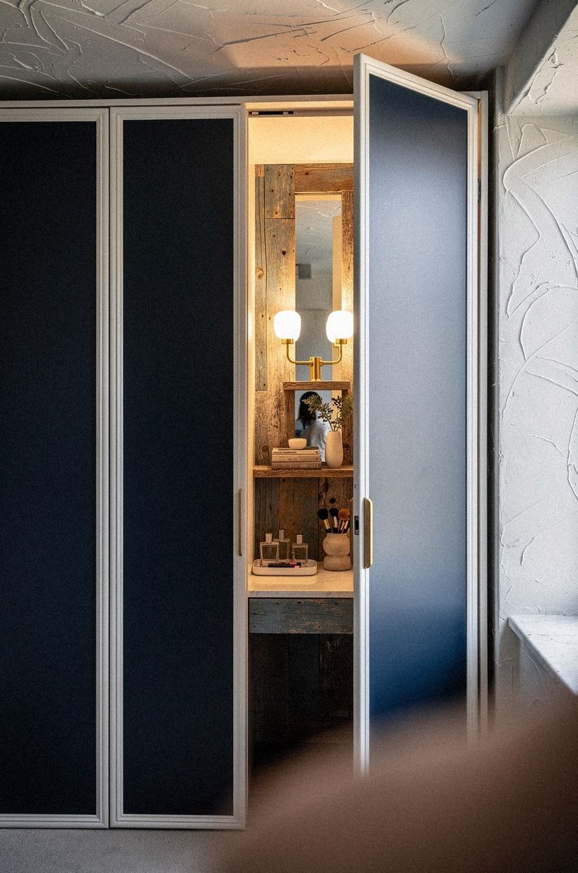 Camouflage the doorway with full-height wardrobe molding