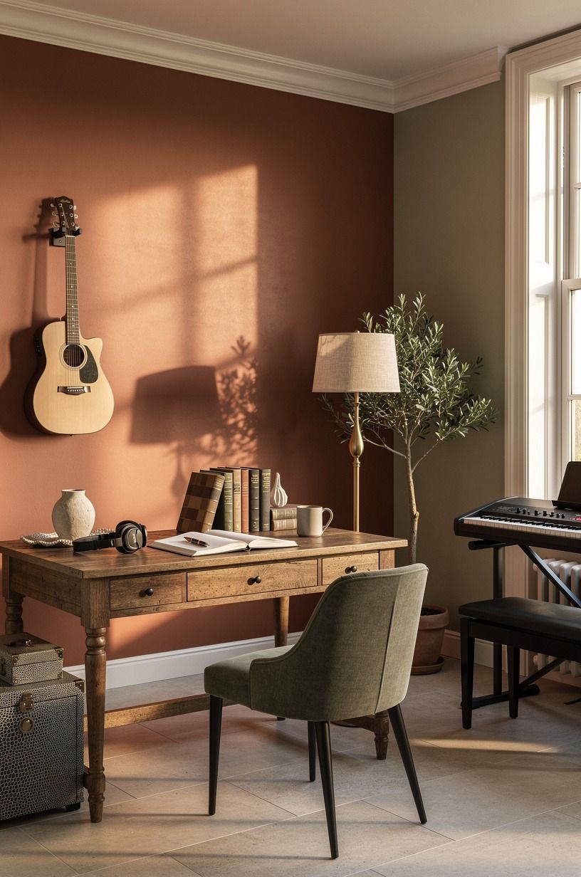 Paint one moody wall, then leave the rest breathing