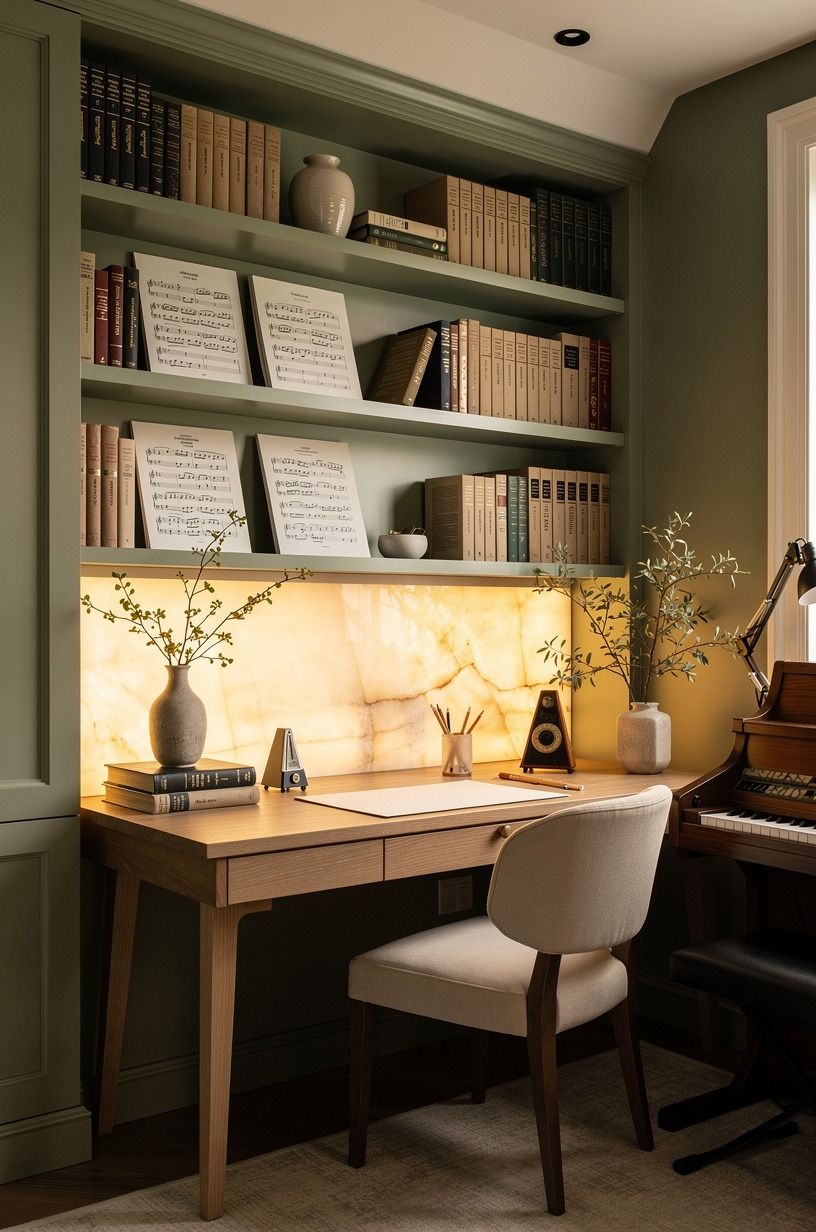 Use shelves for scores, not random decor