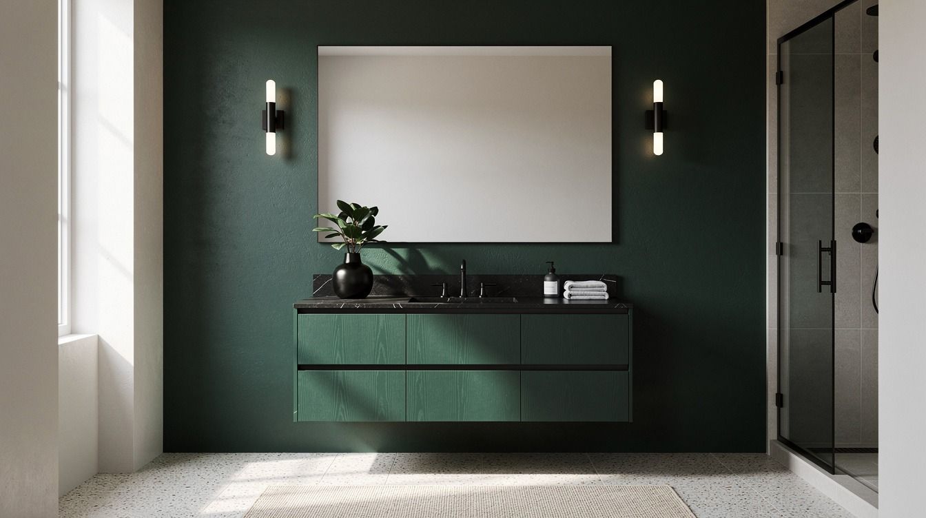 16 Dark Green & Black Bathroom Ideas for Dramatic Contrast Without Renovating