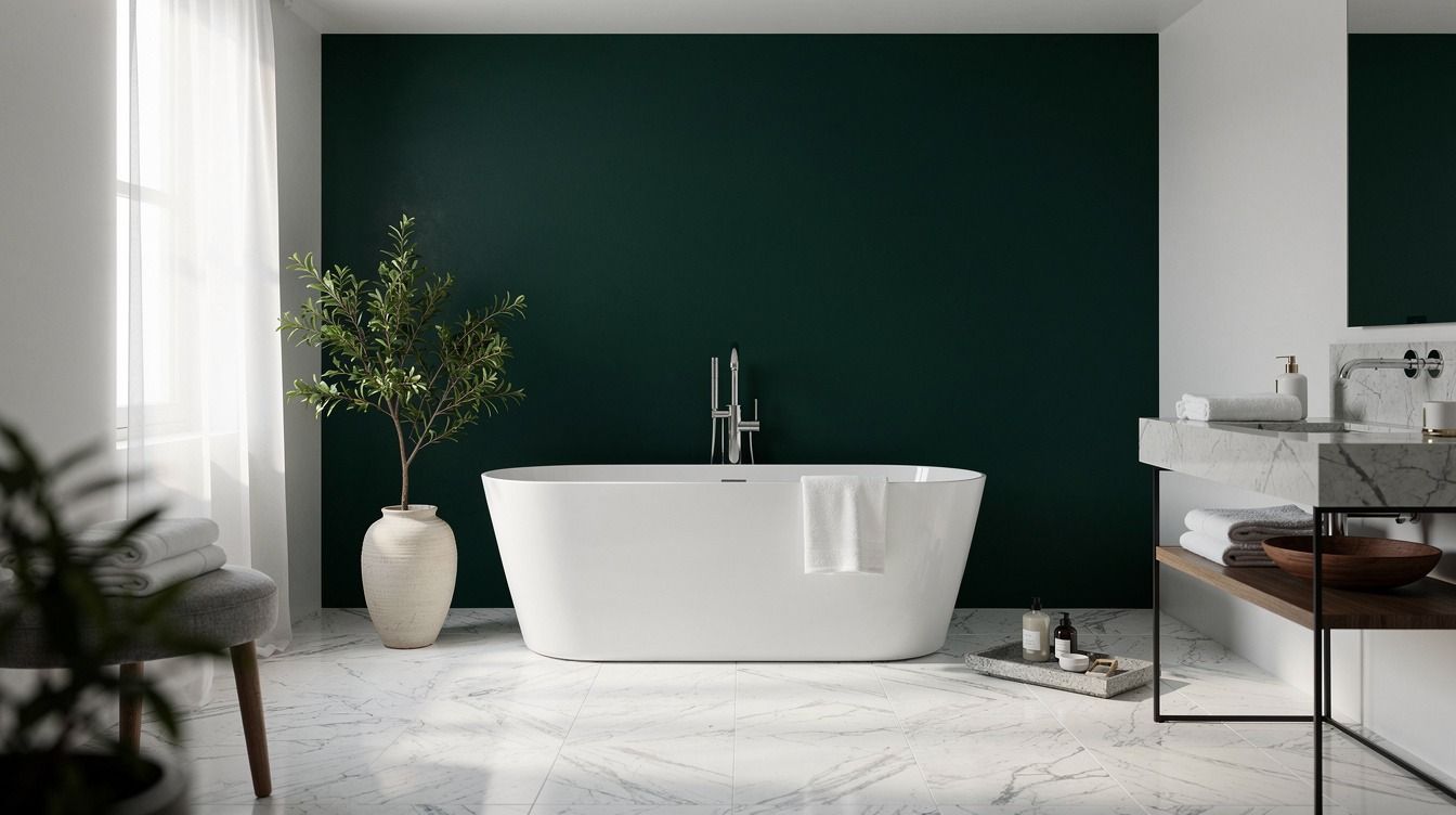 Easy Dark Green & White Bathroom Ideas for Fresh, Crisp Contrast