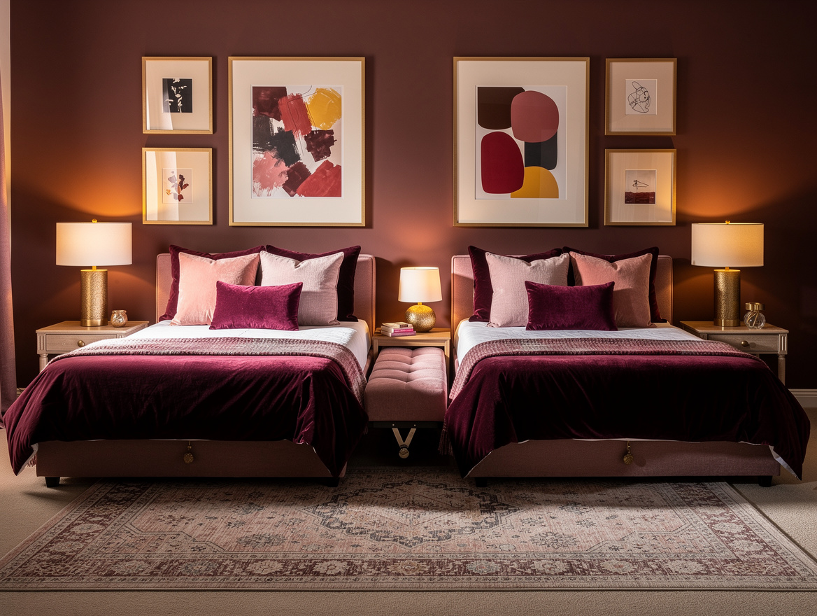 Wide atmospheric editorial photograph of a flexible guest bedroom with twin dayb