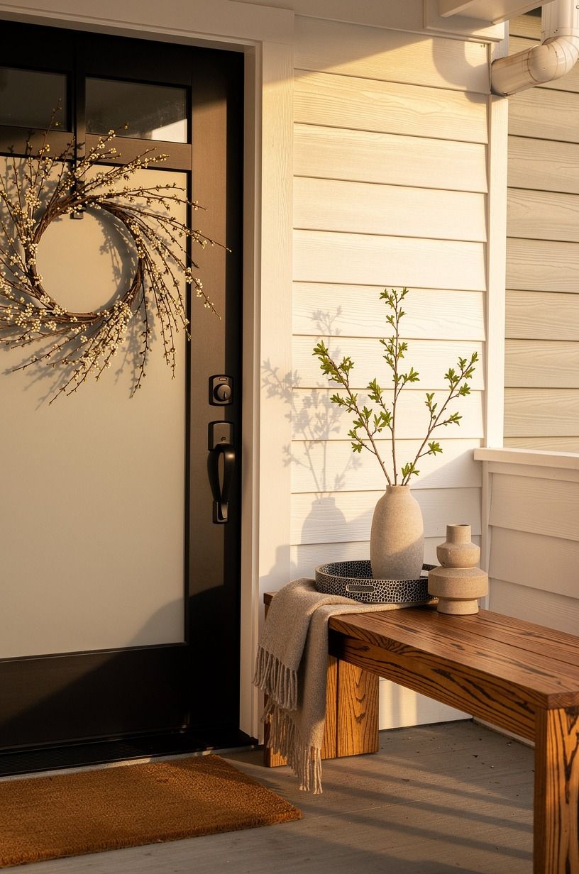 Swap winter wreaths for budding branches (Why does this read fresher?)