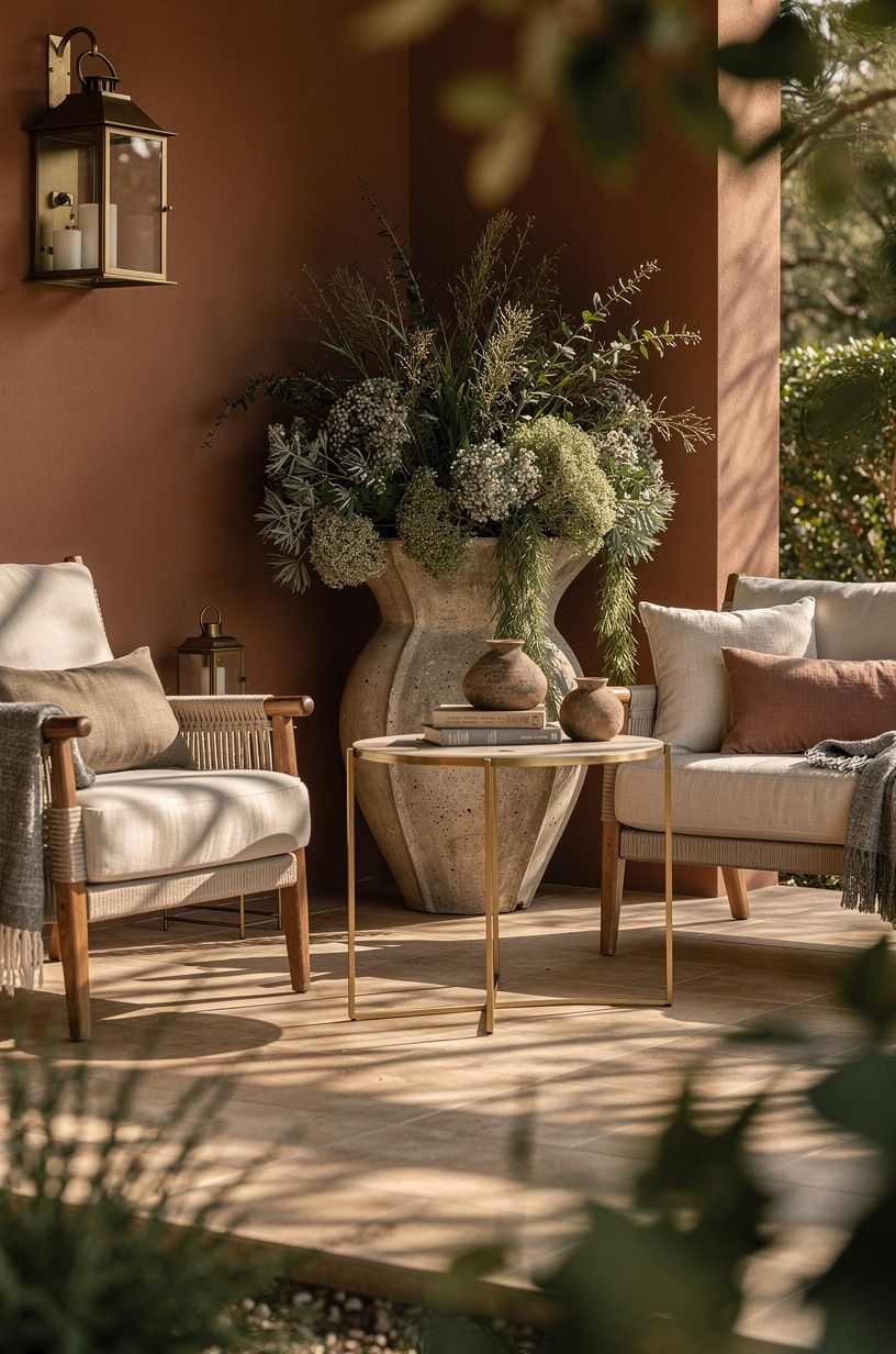 Anchor One Corner with a Tall Planter