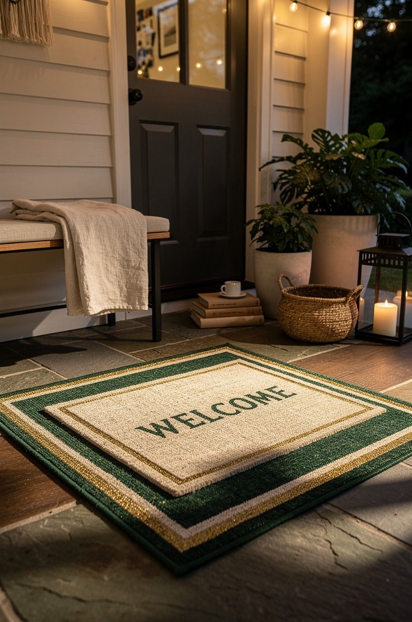 Layer a washable rug under the welcome mat
