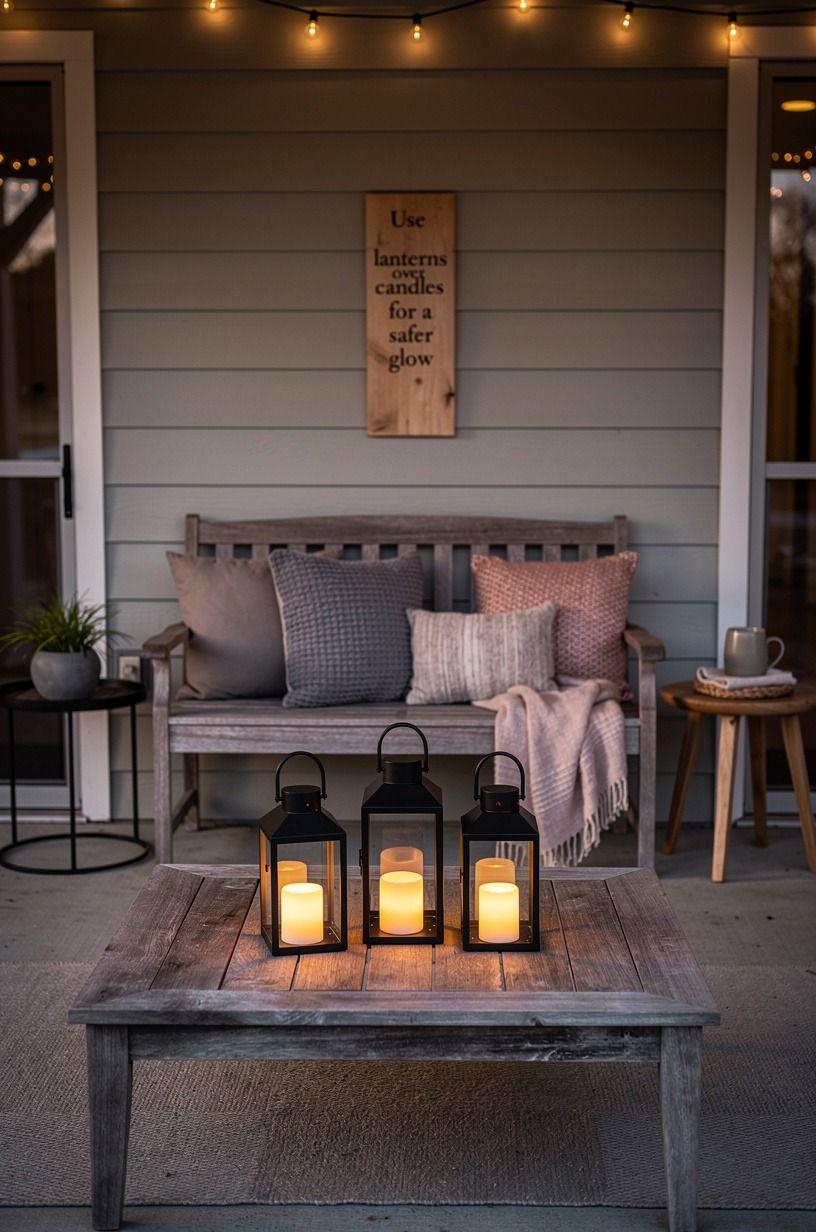Use lanterns over candles for a safer glow