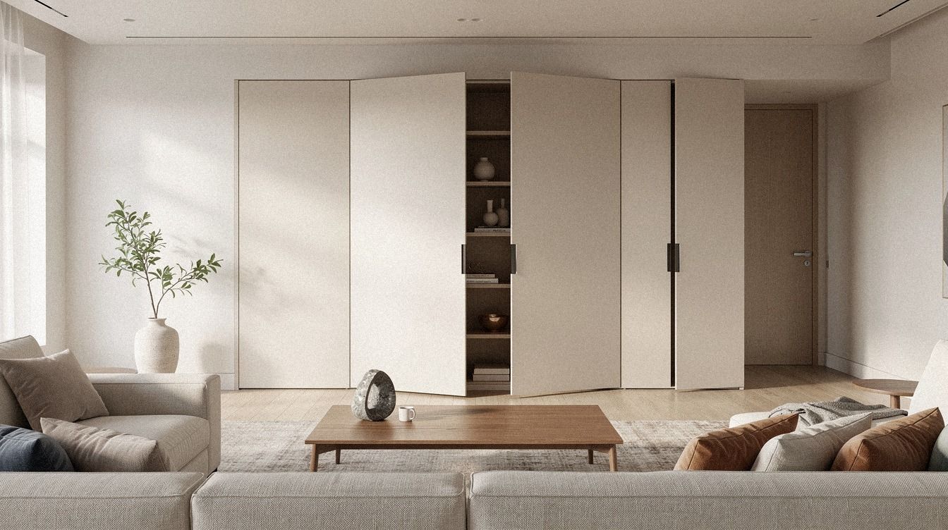 I Hid My Cabinet Behind a Storage Door, Now the Room Feels Twice as Tidy