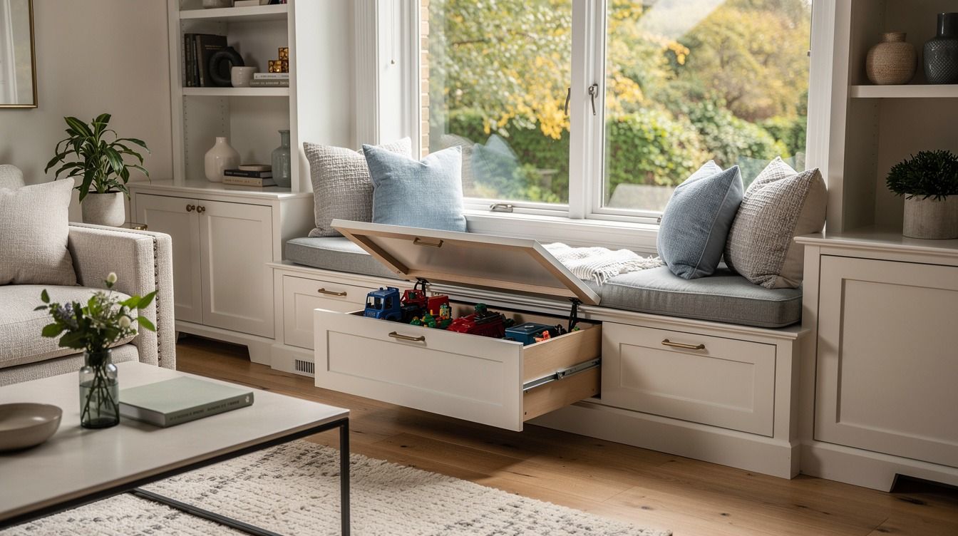 11 Hidden Playroom Ideas for the Living Room That Actually Hide the Toys