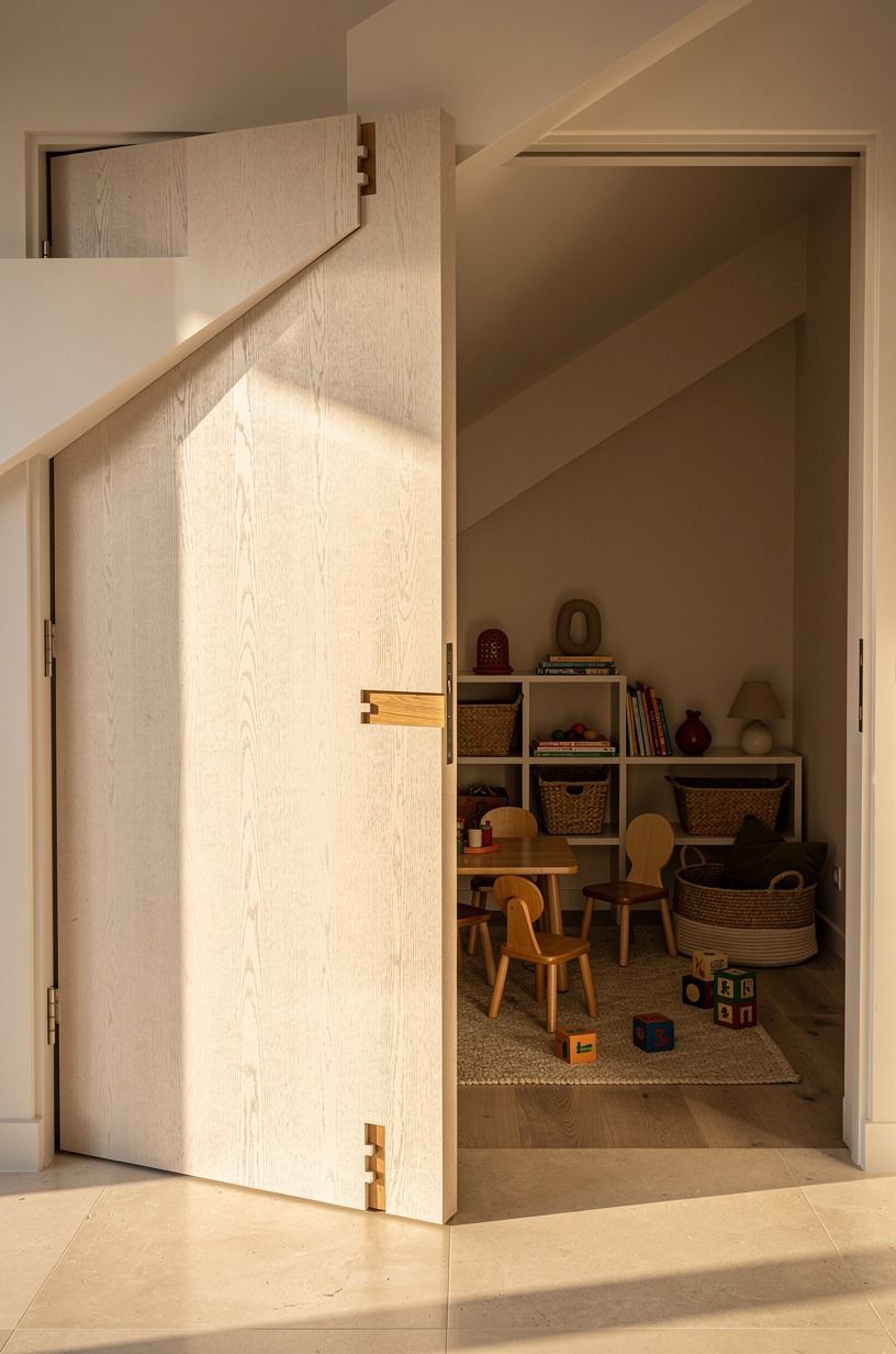 Build a detail door under the stairs