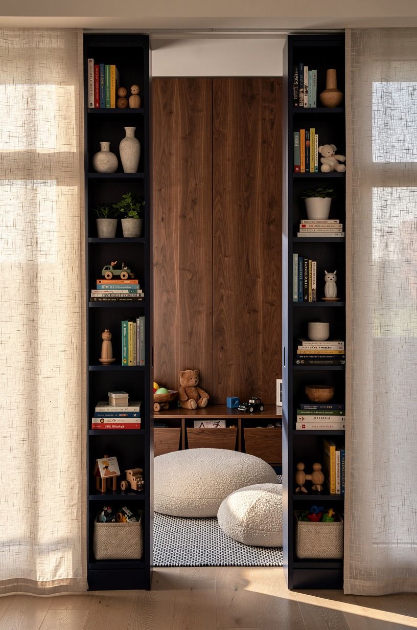 Slide open a bookcase to reveal play space