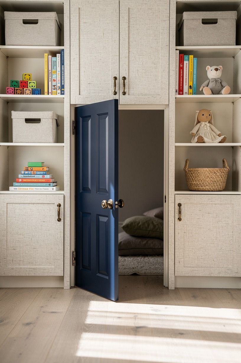Install a mini door beside built-ins