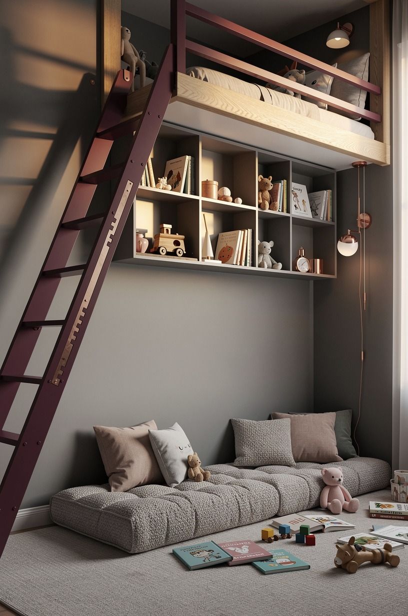 Use a loft ladder to reach play space