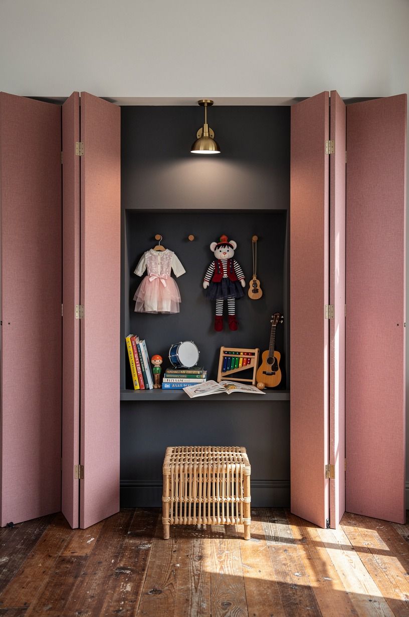 Build a stage behind folding screens