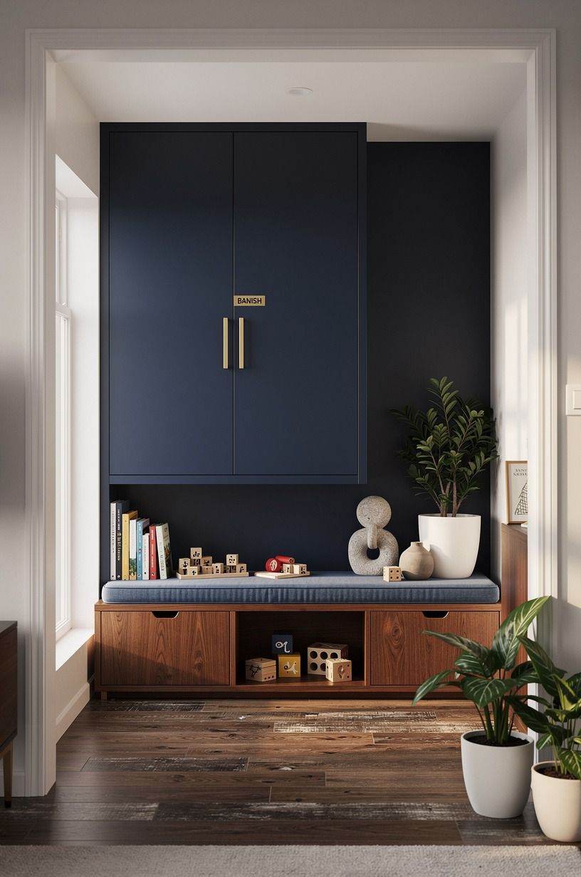 Anchor Playroom Hidden Storage With One Closed Cabinet