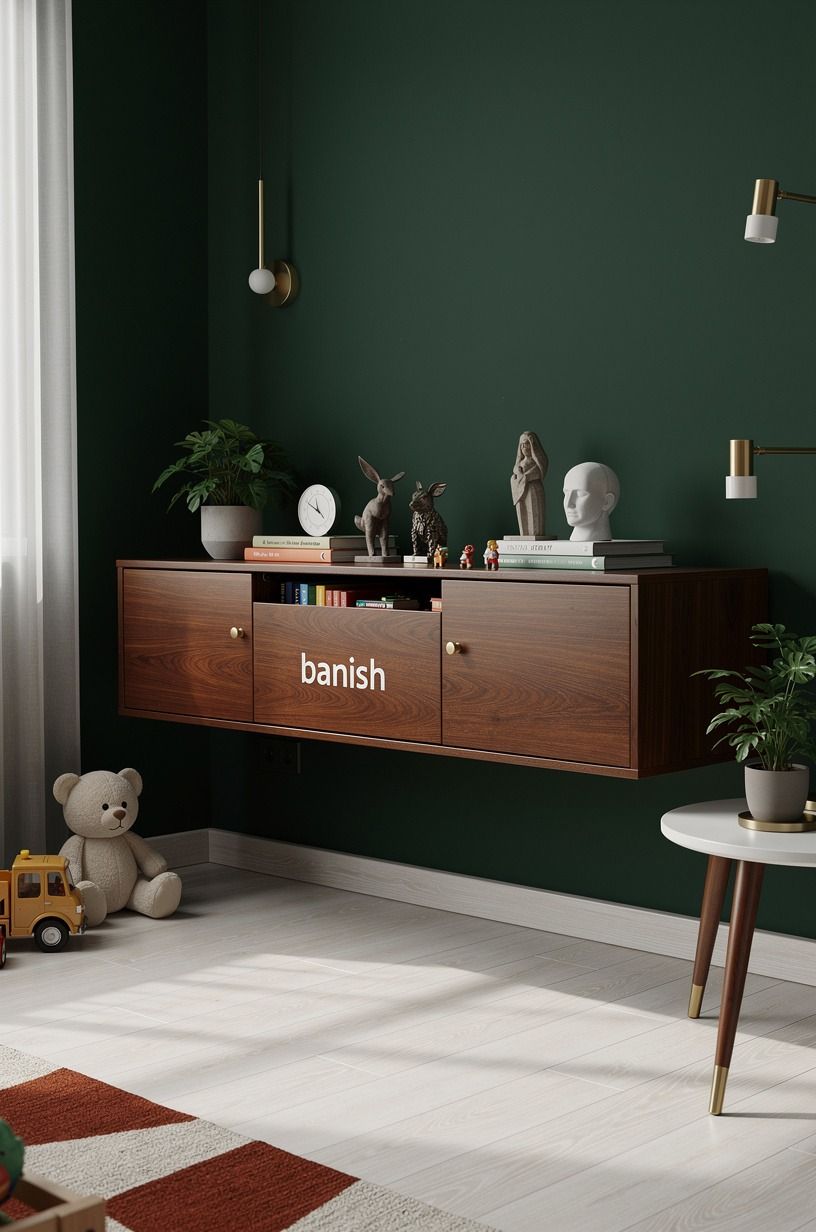 Float a Hidden Toy Cabinet Above the Baseboard