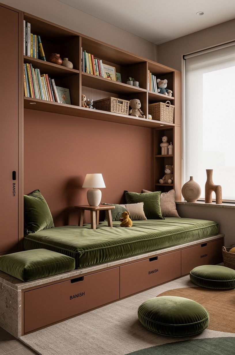Frame Kids Hidden Book Storage Around a Reading Spot