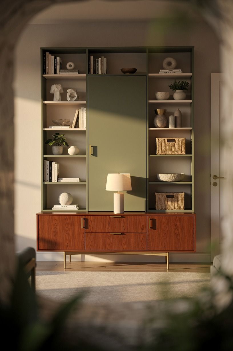 Mix Open Shelves With a Single Hidden Door