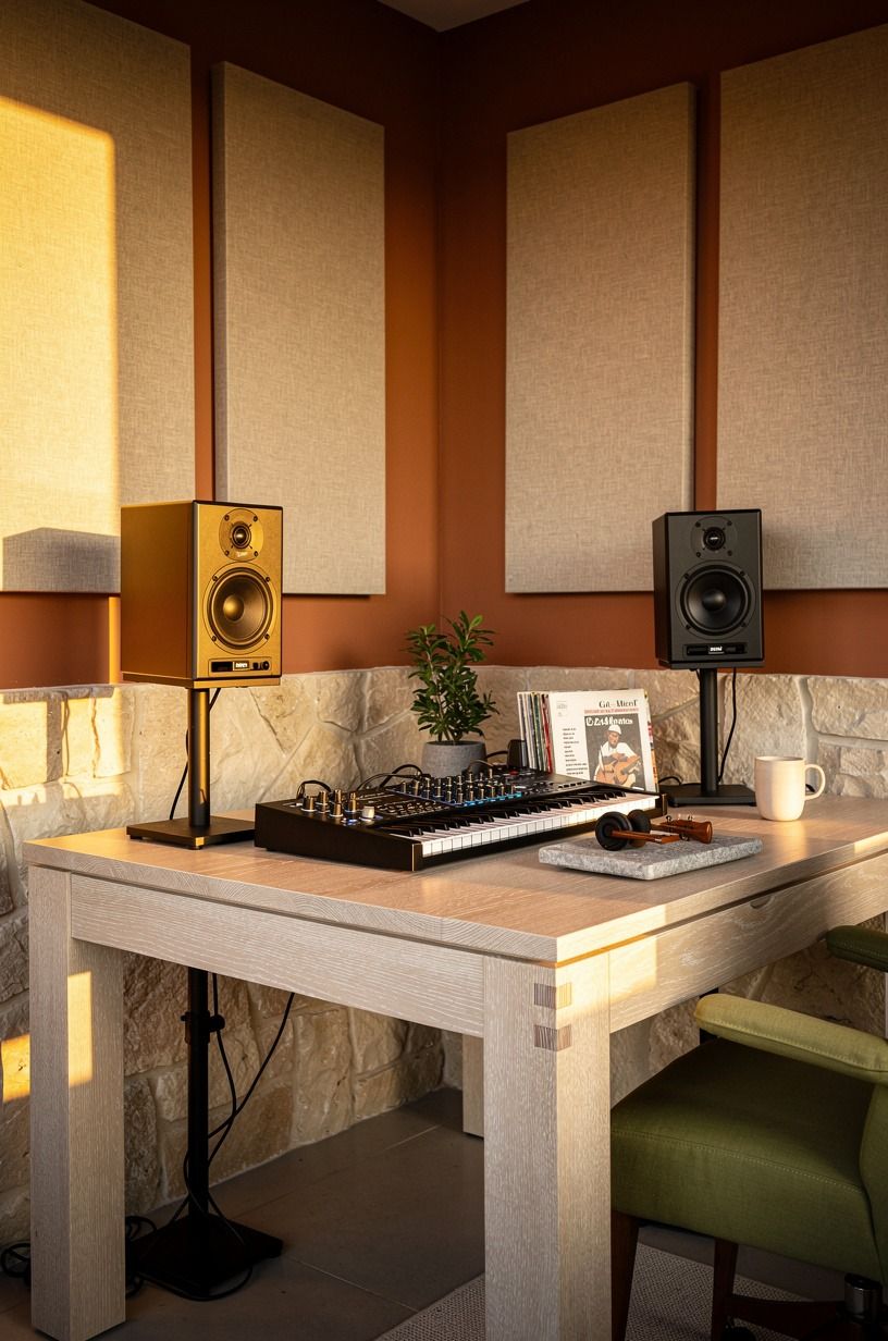 Angle the desk into the best listening corner