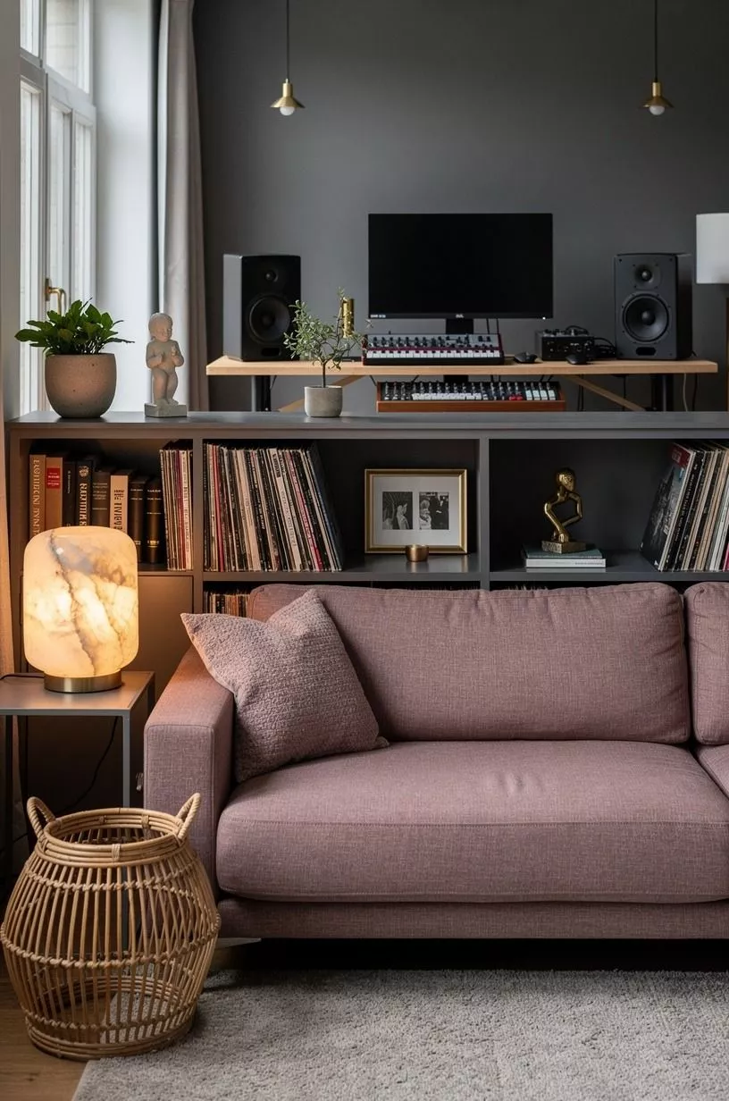 Zone the room with a low bookshelf divider