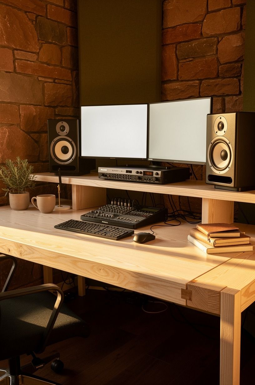 Clear the desk for a two-screen mix position