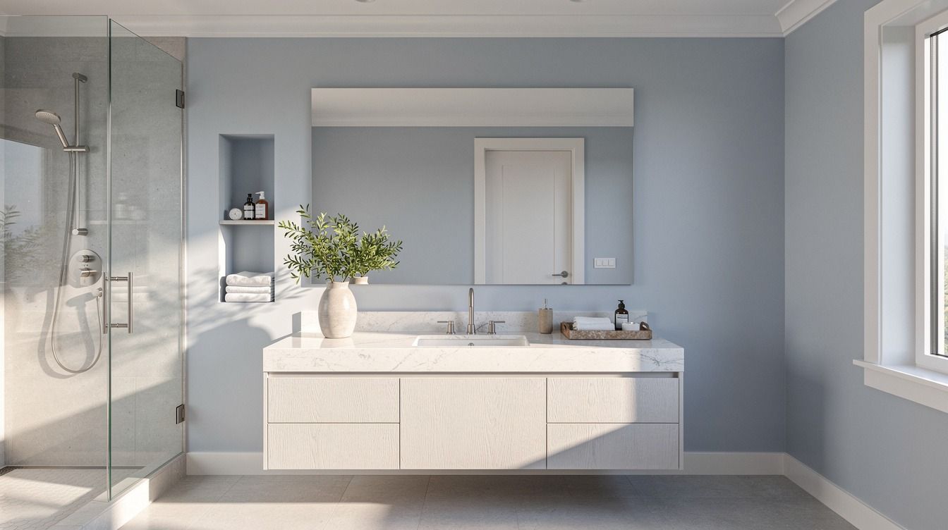 I Used Light Blue in My Bathroom, It Finally Feels Calm and Bright