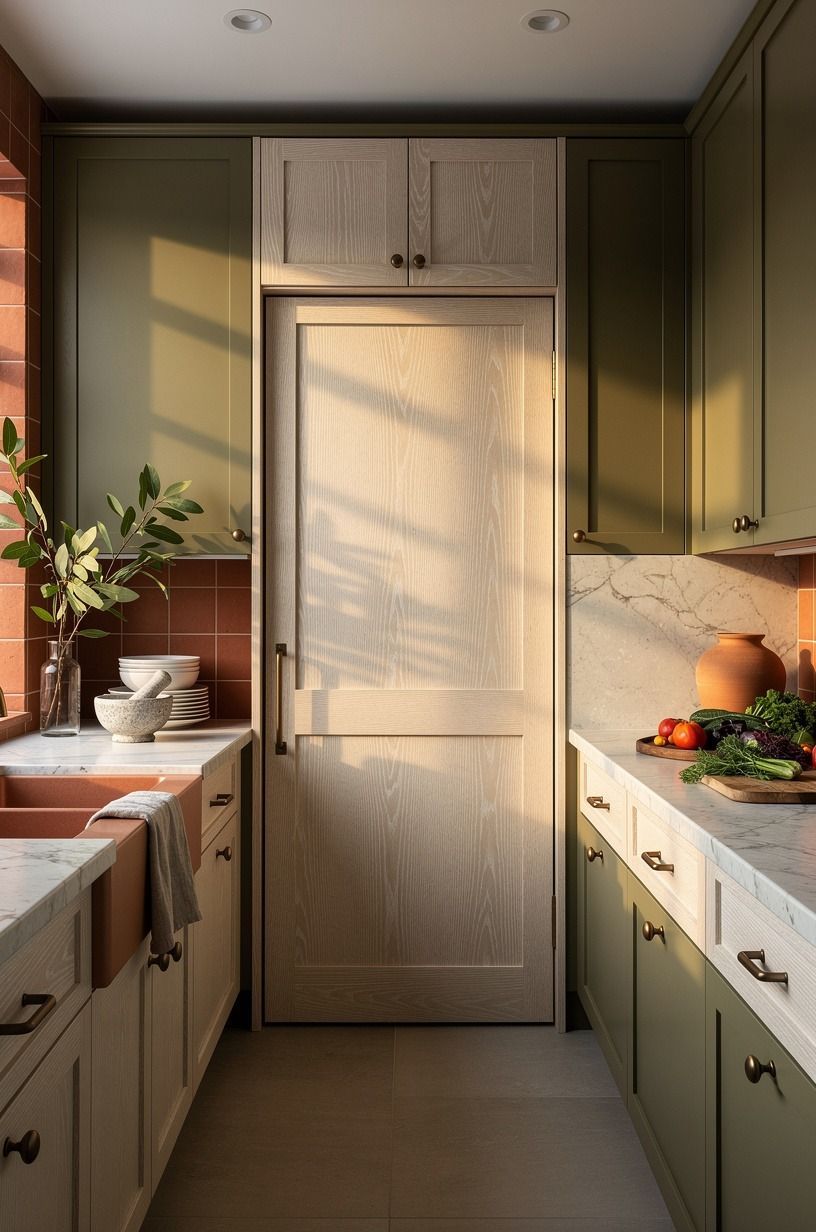 Start with a cabinet-matched concealed pantry door