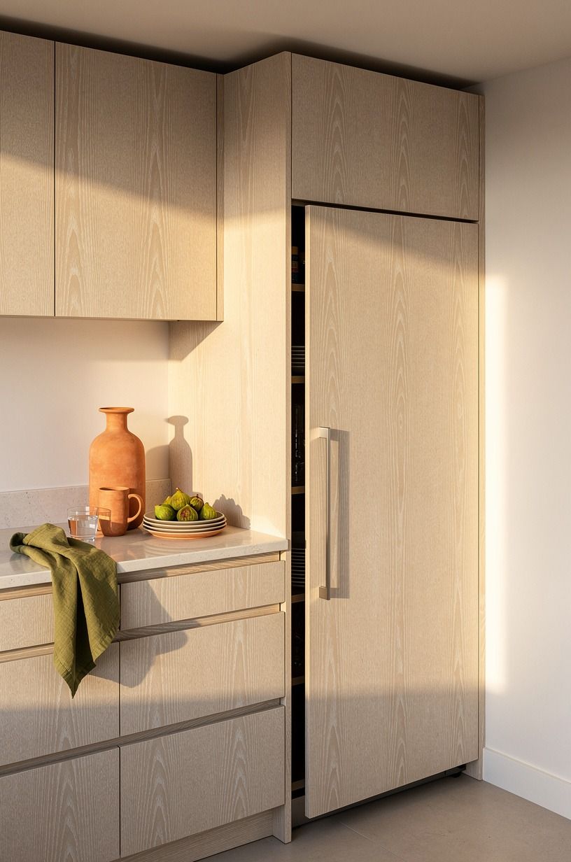 The Flush-Frame Illusion: disguise the door behind a flush cabinet panel