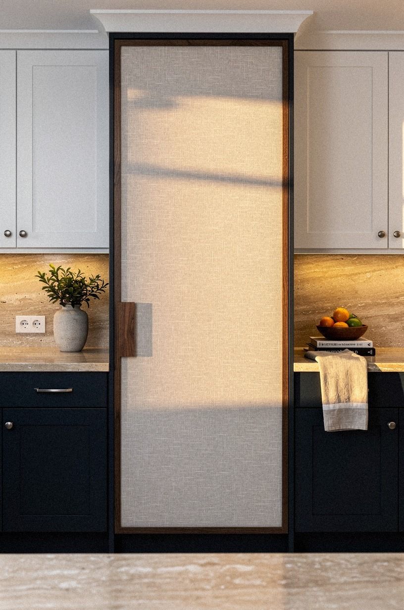 Hang a framed art panel on concealed hinges