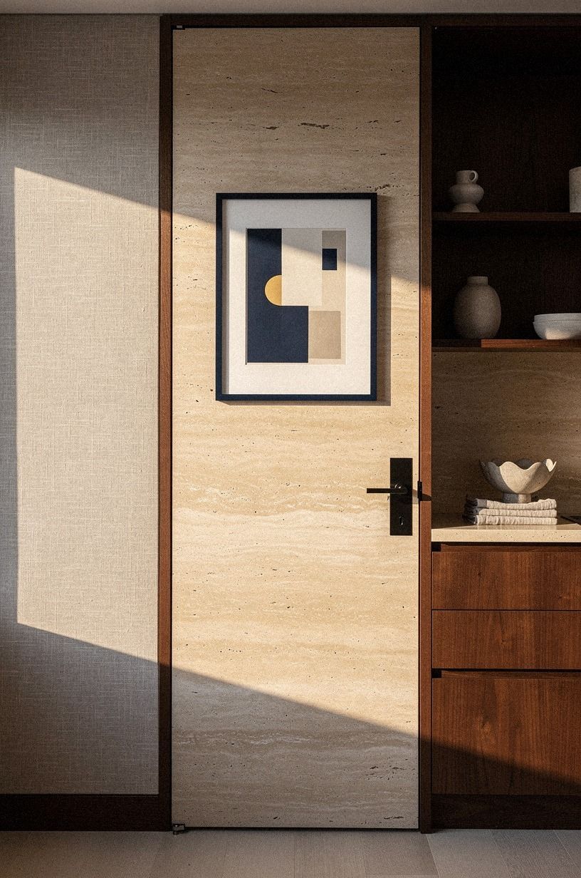 Hang art on a push latch pantry door
