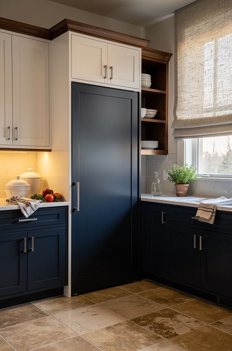 Paint the hidden door in matching cabinetry