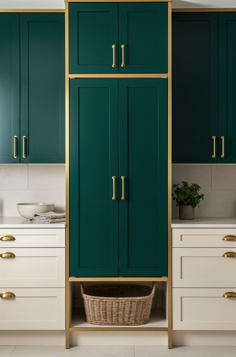 Build a flush door into tall kitchen storage