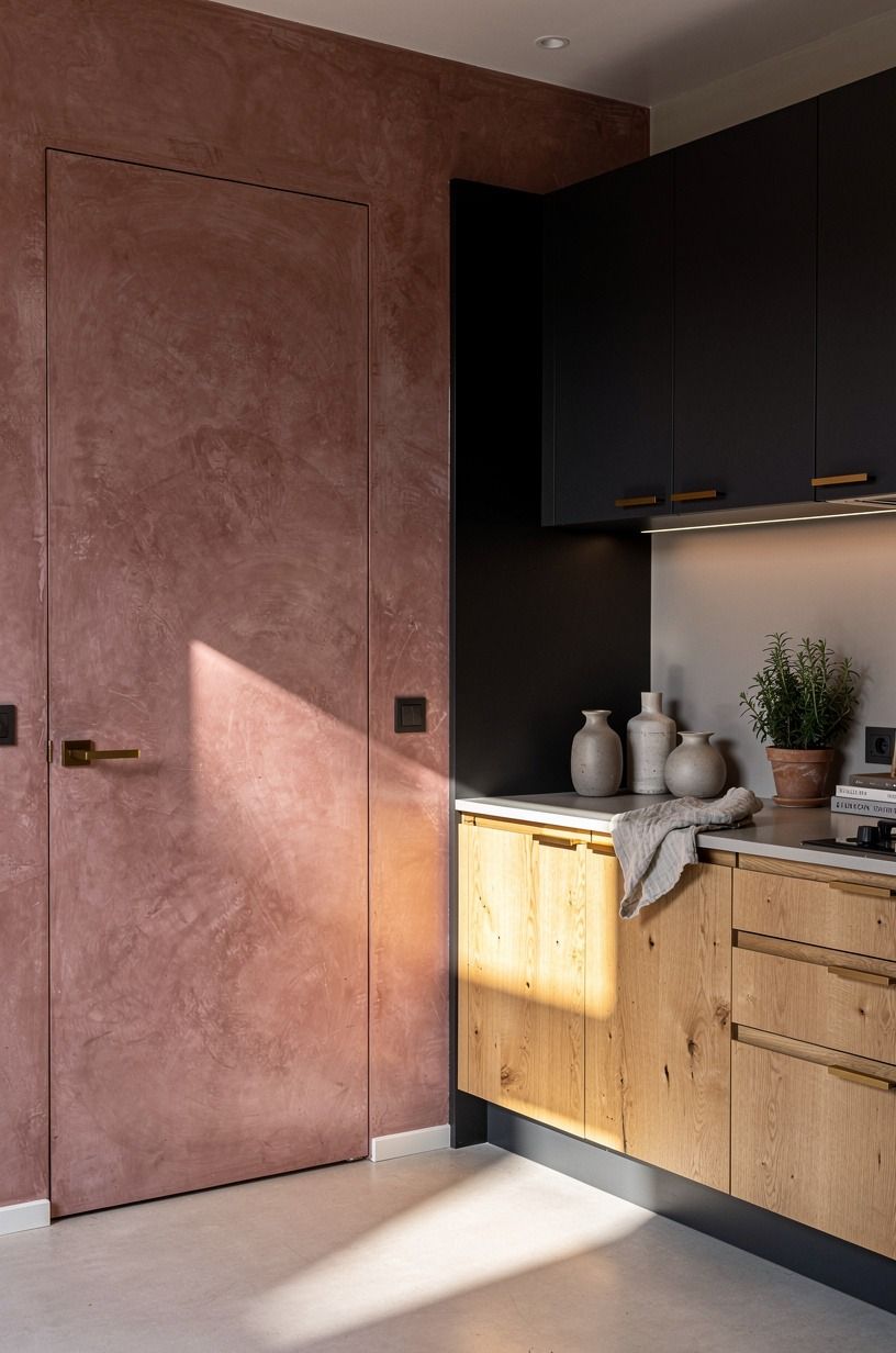 Camouflage the door with a chalkboard wall