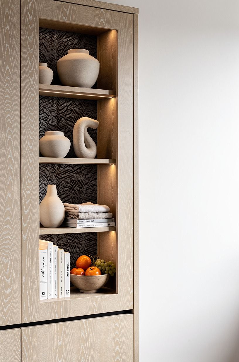 Frame a concealed pantry with floor-to-ceiling trim