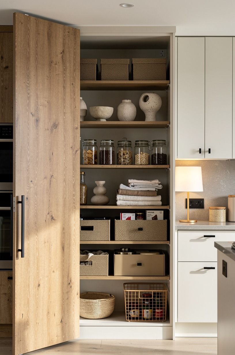 Layer deep storage along the back wall