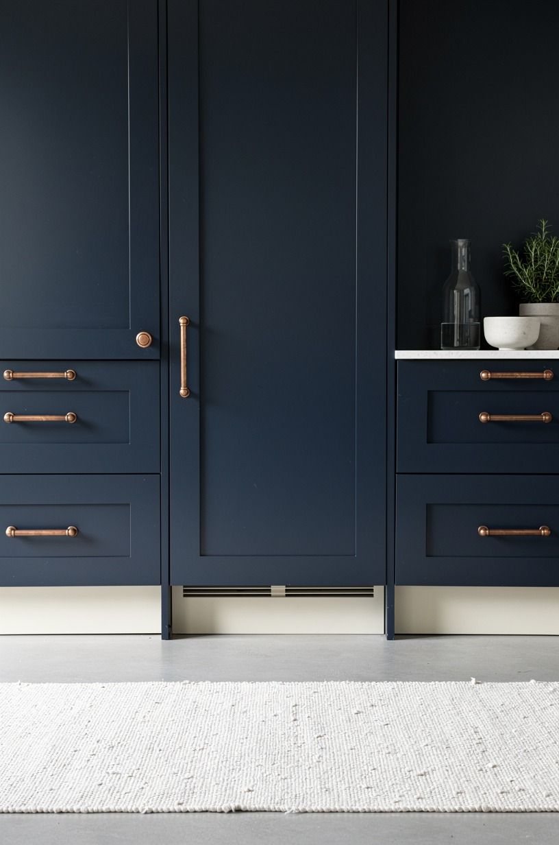 Paint the slab in Benjamin Moore Hale Navy