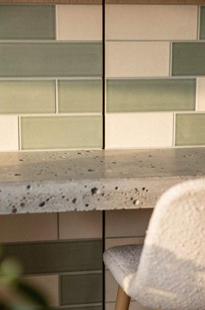 Run backsplash tile over a detail door