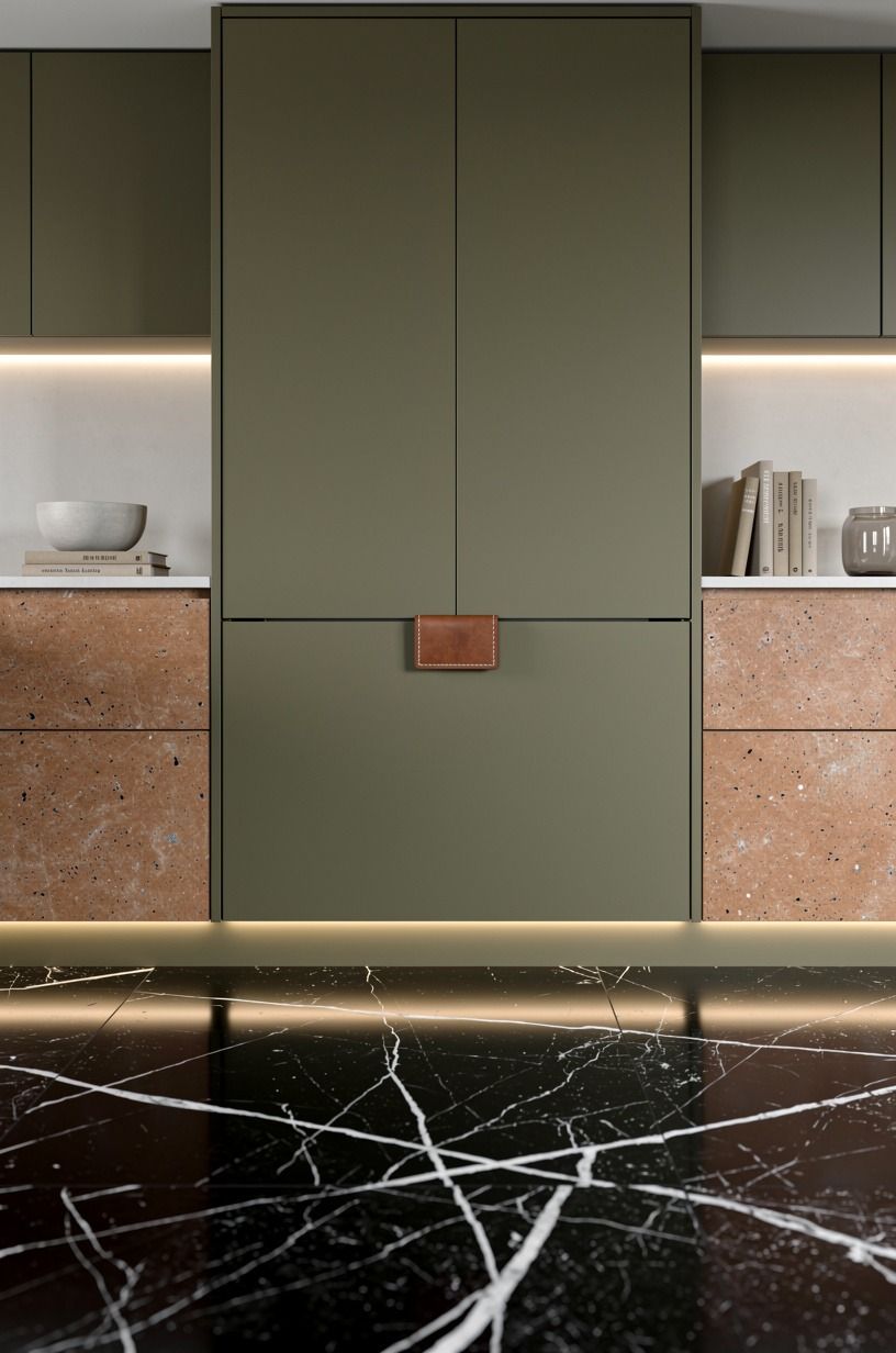 Add toe-kick lighting under the hidden pantry wall