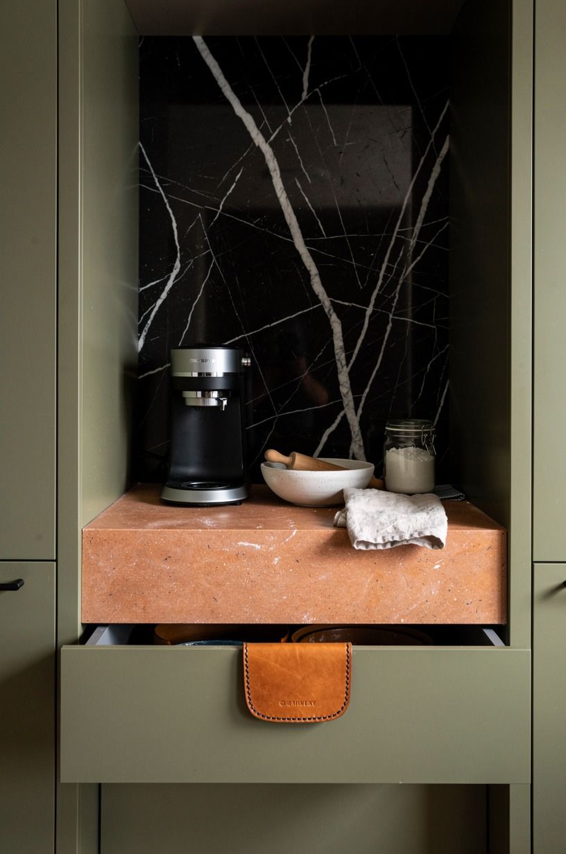 Tuck small appliances behind pocket doors