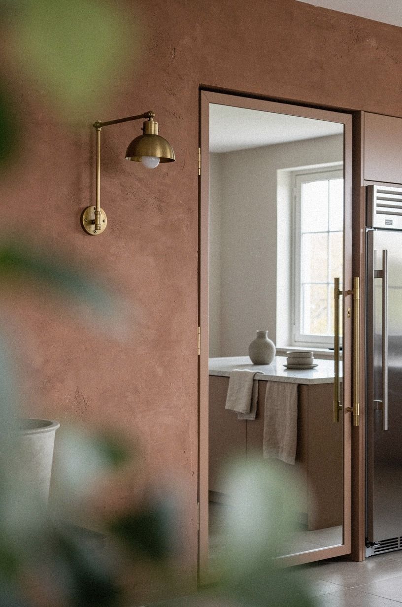 Install a mirror panel beside the refrigerator