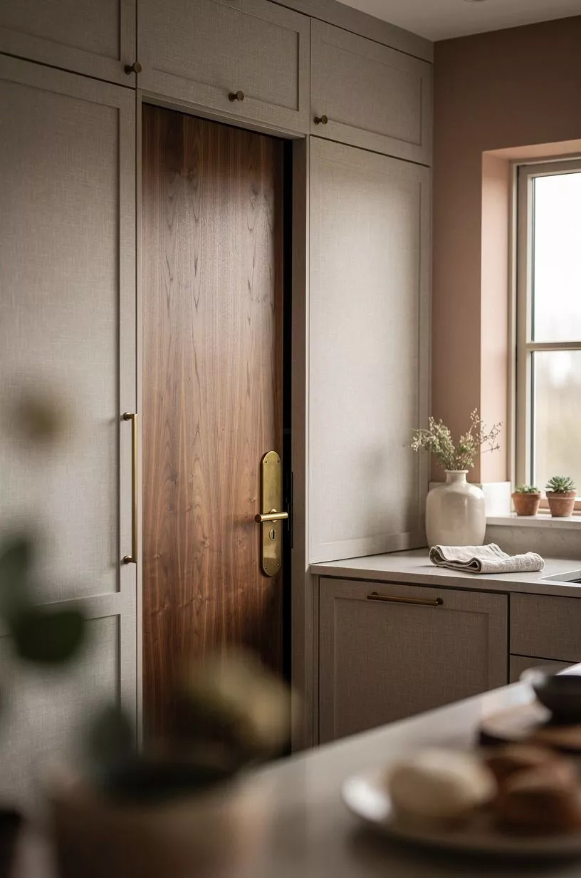 Frame the entrance with appliance-style panels